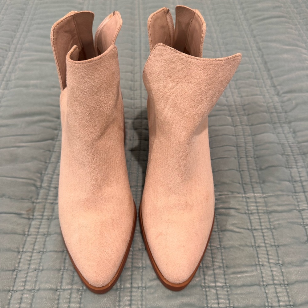 BP Cream Ankle Booties with Sleek Minimalist Design - Womens Size 6